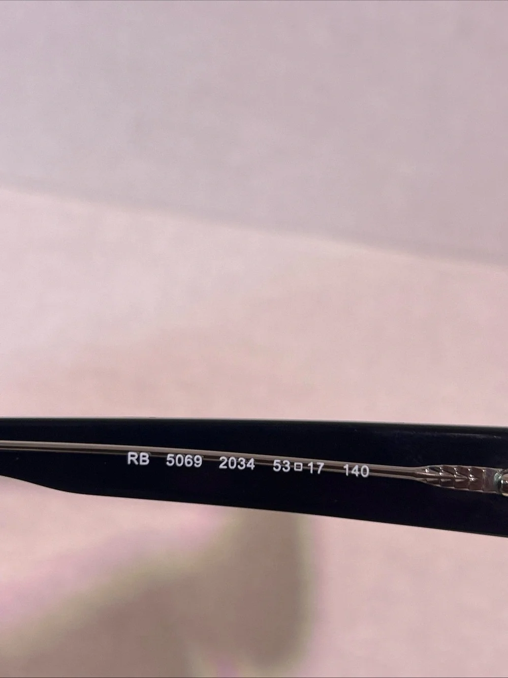 Ray Ban RB5069 2034 Black Rectangle Eyeglasses 53-17 140 W/Case
